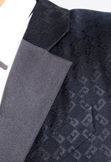 Single-Breasted Logo Monogram Blazer