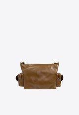 Shiny Leather Buckled Shoulder Bag