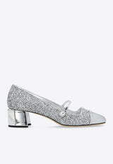 Elisa 45 Glittered Leather Pumps
