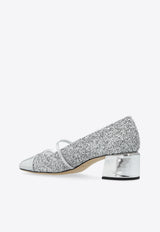 Elisa 45 Glittered Leather Pumps