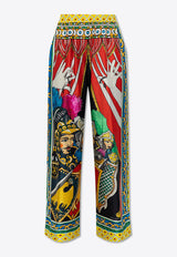Dolce & Gabbana Carretto Print Silk Pajama Pants Multicolor FTAMPT GDS12-HH80D
