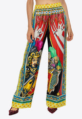 Dolce & Gabbana Carretto Print Silk Pajama Pants Multicolor FTAMPT GDS12-HH80D