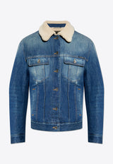 Dolce & Gabbana Faux-Fur Collar Denim Jacket F9S11D G8LW1-S9001