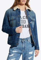 Dolce & Gabbana Faux-Fur Collar Denim Jacket F9S11D G8LW1-S9001