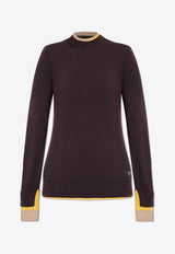Layered-Trim Logo Sweater