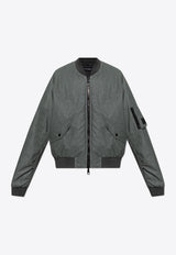 Oversized Zip-Up Bomber Jacket