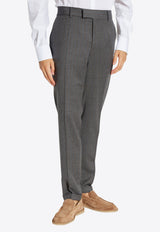 Tailored Pinstriped Wool-Blend Pants