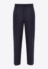 Tailored Straight-Leg Wool Pants