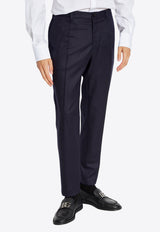 Tailored Straight-Leg Wool Pants