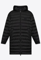 Dolce & Gabbana Logo Patch Hooded Long Down Jacket G9BBBT FUS0D-N0000