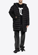 Dolce & Gabbana Logo Patch Hooded Long Down Jacket G9BBBT FUS0D-N0000