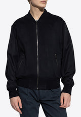 Cashmere Zip-Up Bomber Jacket