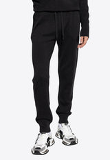 بنطال رياضي من مزيج الصوف بشعار الماركة