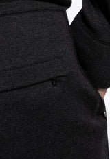 بنطال رياضي من مزيج الصوف بشعار الماركة