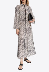 فستان قفطان طويل بشعار هندسي الشكل