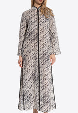 فستان قفطان طويل بشعار هندسي الشكل