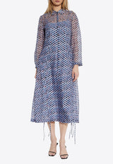 فسان شفاف بقَصة قميص بطبعة لؤلؤ وطول منتصف الساق