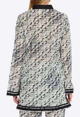 فستان تونيك قصير بشعار الماركة