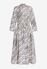 Tory Burch T Monogram Print Midi Shirt Dress 169073 0-113
