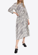 Tory Burch T Monogram Print Midi Shirt Dress 169073 0-113