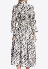 Tory Burch T Monogram Print Midi Shirt Dress 169073 0-113
