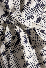 Tory Burch T Monogram Print Midi Shirt Dress 169073 0-113