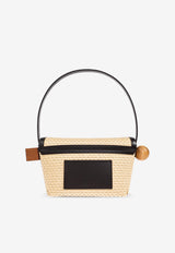 Rond Carré Woven-Raffia Shoulder Bag