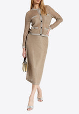 Lurex Mesh Midi Skirt