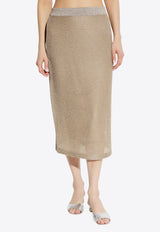 Lurex Mesh Midi Skirt