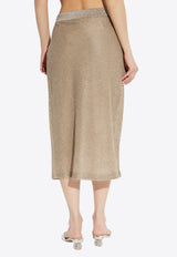 Lurex Mesh Midi Skirt