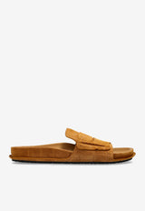 Mocassin Suede Flat Sandals