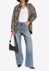 Banana Jacquard Button-Up Shirt