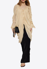 Illuminate Cold-Shoulder Draped Blouse