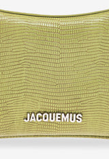 Large Bisou Perle Lizard-Embossed Leather Shoulder Bag