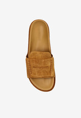 Moccasin Suede Slides