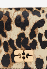 Leopard Print Wallet with Logo Plaque