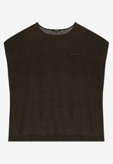 Embroidered Logo Sheer Silk Cover-Up