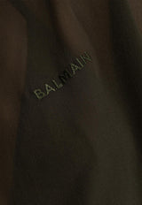 Embroidered Logo Sheer Silk Cover-Up