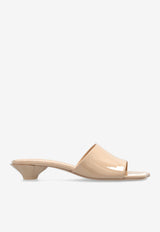 Flower Patent Leather Mules