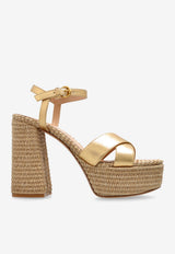Bebe 110 Metallic Leather Platform Sandals