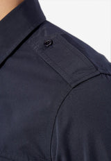 Tom Ford Shirt with Pockets Navy Blue HME005 FMC207S25-HB825