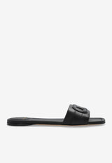 Liss Gancini Leather Flat Mules