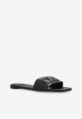 Liss Gancini Leather Flat Mules