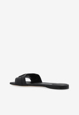 Liss Gancini Leather Flat Mules