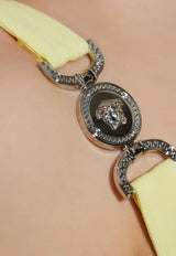 Versace Medusa '95 Draped Maxi Gown Yellow 1014127 1A14475-1Y970