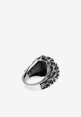 Versace Ring with Medusa head motif Silver 1019651 1A00620-3J200