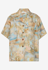 قميص إيلومنيت واسع قصير الأكمام