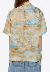 قميص إيلومنيت واسع قصير الأكمام