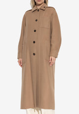 معطف ألدو طويل بصف أزرار واحد