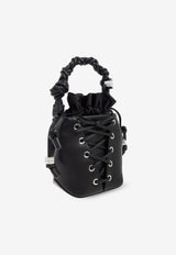 GANNI Mini Bou Lace-Up Bucket Bag Black A6619 5894-099